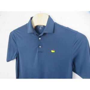 Masters Tech Polo Shirt Mens Medium Blue Performance Golf Short Sleeve Stretch